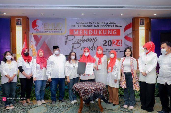 Kelompok Emak Muda deklarasi dukung Prabowo jadi Presiden 2024. (Foto: Berita satu)