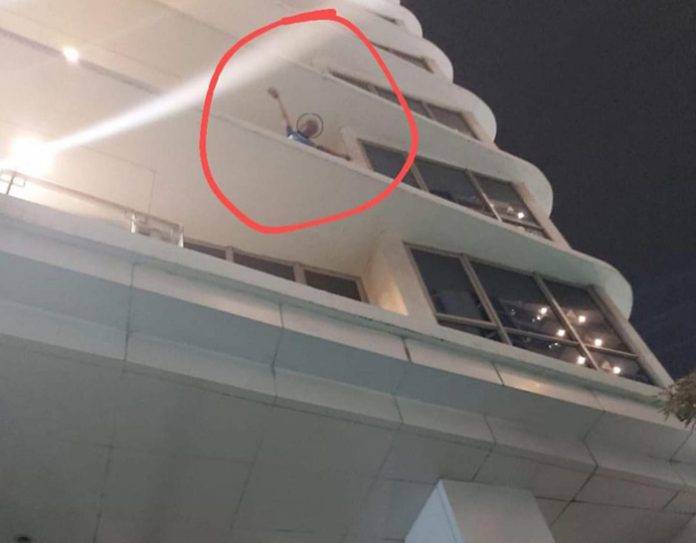 South Korean national tries to jump from 8th floor of an apartment in apparent suicide attempt